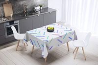 Bonamaison Tafelkleed, Anti-Mold, Sneldrogend, Waterdicht, 100% Polyester Tafellaken, Willekeurig patroon, 140 x 140 Cm - Ontworpen en Vervaardigd in Turkije