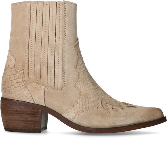 Sacha - Dames - Beige suède cowboylaarsjes - Maat 40