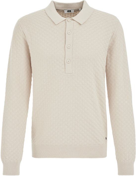 WE Fashion Heren regular fit polo met structuur