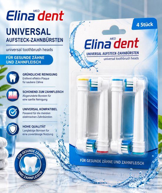 Toothbrush Replacement Heads Elina Universele Opzetborstels 4 Stuks