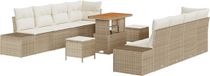 vidaXL Tuinbank Set Beige Poly Rattan