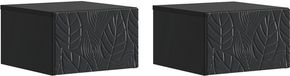 vidaXL Wandgemonteerde Zijtafel 2 st Zwart 34,5 x 33 x 20 cm