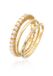 Elli - Ring - Dames set van 3 met glazen kralen in 925 sterling zilver verguld - Dames