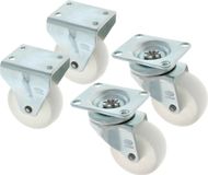 AMIG set de roues pivotantes et fixes - 160mm - caoutchouc - 600kg - 4 pièces