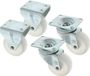 AMIG set de roues pivotantes et fixes - 160mm - caoutchouc - 600kg - 4 pièces
