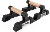 ZEUZ Houten Parallettes - Push Up Grips Bar - Calisthenics, CrossFit, Turnen & Gymnastiek - Zwart & Bruin
