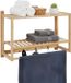 Relaxdays Wandrek badkamer - 60x40x23,5 cm - met haken - bamboe