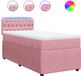 vidaXL Boxspringbed met matras, fluweel, roze, 90x190 cm