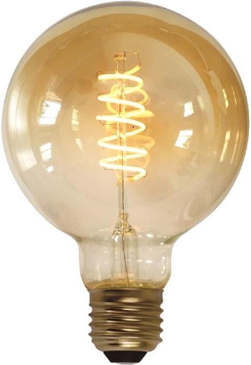 LT-Luce E27 7Watt Led Gold 95mm incl. Stappen Dimmer