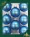 Krebs Boules de Noël - 16x - velours bleu - verre - 7 cm - décoration de sapin de Noël