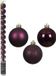 Decoris Mini kerstballen - 14x st - donkerpaars - D3 cm - kunststof