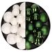 Kerstversiering kunststof kerstballen kleuren mix winter wit/donkergroen 6-8-10 cm pakket van 44x stuks