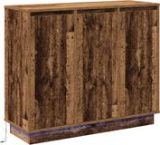 vidaXL LED Dressoir Oudhout 90 x 32 x 75 cm Bewerkt Hout