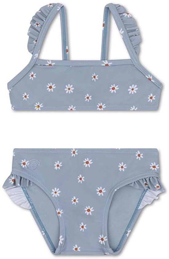 Swim Essentials Blauw Bloemen Meisjes UV Bikini - Maat 134/140