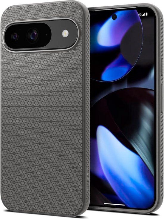 Spigen Liquid Air Hoesje Geschikt voor Google Pixel 9 / 9 Pro - Back Cover Flexibel TPU Grijs