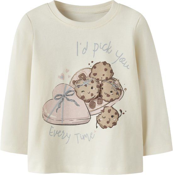 NAME IT - NMFKAYA LS TOP BOX - Meisjes - Lange mouwen shirts - Maat 116 - Katoen - Antique White