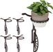 Sans marque 5x Support de pot de fleurs - Hanging Basket - Support de pot - Crochet mural - Décoration - Métal - Rond - Brun foncé
