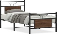 vidaXL Bedframe Metaal Bruin Eiken 90x190 cm
