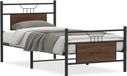 vidaXL Bedframe, bewerkt hout, bruin eikenkleur, 90x200 cm