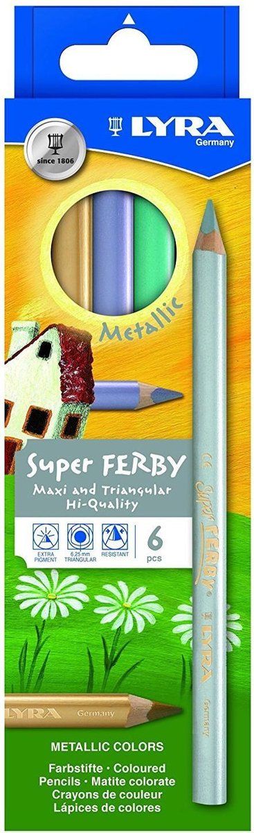 Thomson Super-FERBY® Metallic Colour Pencils - Box of 6 - Assorted Colours