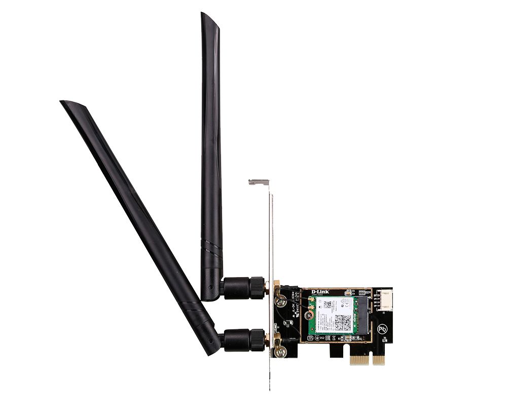 D-Link DWA-X582 - Wi-Fi 6 (802.11ax) - 2402 Mbit/s - Bluetooth 5.0 - PCI Express - Zwart