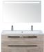 BES LED Seville Badmeubelset 120 cm - 2 Laden Craft Oak - Wastafel Djazz Enkel 2 Kraangaten met Sence Spiegel