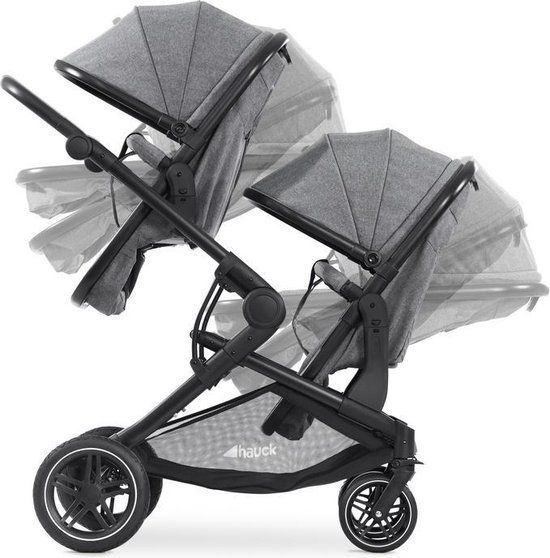 Hauck Atlantic Twin - Tweeling kinderwagen - Melange Grey