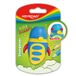 Keyrock Taille-crayon en plastique, pointe ronde et pointe fine, lame de haute qualité, 1 utilisation, taille-crayon pour enfants en plastique, bleu et jaune, lame cachée