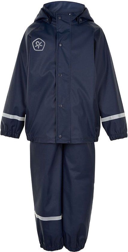 Color Kids Solid Regenpak - Navy - Maat 116 - Unisex - Waterdicht & Winddicht - Herfst/Winter 2021
