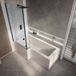 Hudson Reed Baignoire douche asymétrique moderne - 150 x 85 cm - Pare-baignoire noir - Angle gauche - Tablier frontal & latéral