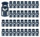 50 stoppers en koordstoppers van nylon, donkerblauw, 7,9 mm binnendiameter