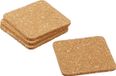 Gerimport Onderzetters voor glazen - 4x - vierkant - kurk - 9 x 9 cm