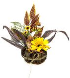 Sieraad Flair Flower 090233GN Kunstzonnebloemen en bladeren met eekhoorn in kegelpot kunstbloemen, Thanksgiving, herfst, herfstdecoratie, 28 x 30 x