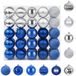 vidaXL - Kerstballenset - 50 st - Blauw en zilver - 8 cm - Polystyreen
