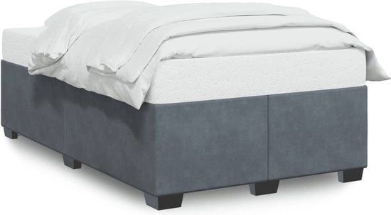vidaXL Bedframe - 120x190 cm - Fluweel - Donkergrijs