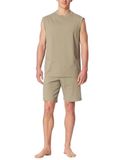 SCHIESSER Pyjama kort Heren Jade Effen Mouwloos Katoen/Polyester 2 stuk(s)