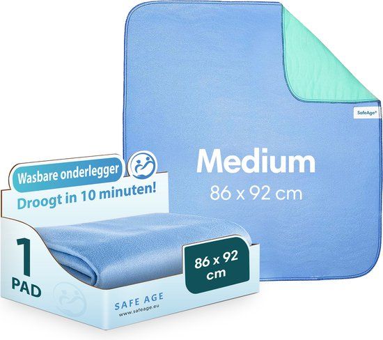 Safe Age® Wasbare Incontinentie Onderleggers - Medium - Blauw/Groen