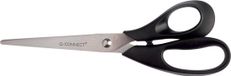 Q-CONNECT schaar | 21 cm | rechts | ronde punt | RVS | zwart