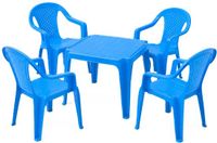 Pro Garden Kinder tuinset - Blauw - Kunststof - Kindertafel en Stoeltje - Binnen/Buiten