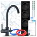 Waterfilterinstallatie met keukenkraan, omgekeerde osmose 800 GPD met Wi-Fi, mengkraan, perlator, messing, mat zwart, 360 graden draaibaar