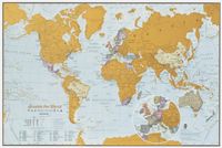 Maps International Kraskaart van de wereld op posterformaat met geschenkkoker - Reiseditie kaartafdruk van 42 x 29,7 cm