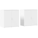 VidaXL Dressoir, 2 stuks, wit, 79x38x80 cm, houtvezel