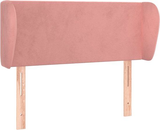 vidaXL Hoofdbord met randen 93x23x78/88 cm fluweel roze