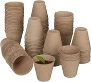 Merkloos / Sans marque Relaxdays 600x Kweekpotjes - Stekpotjes Papier - Vezelpotjes - Plantenpotjes