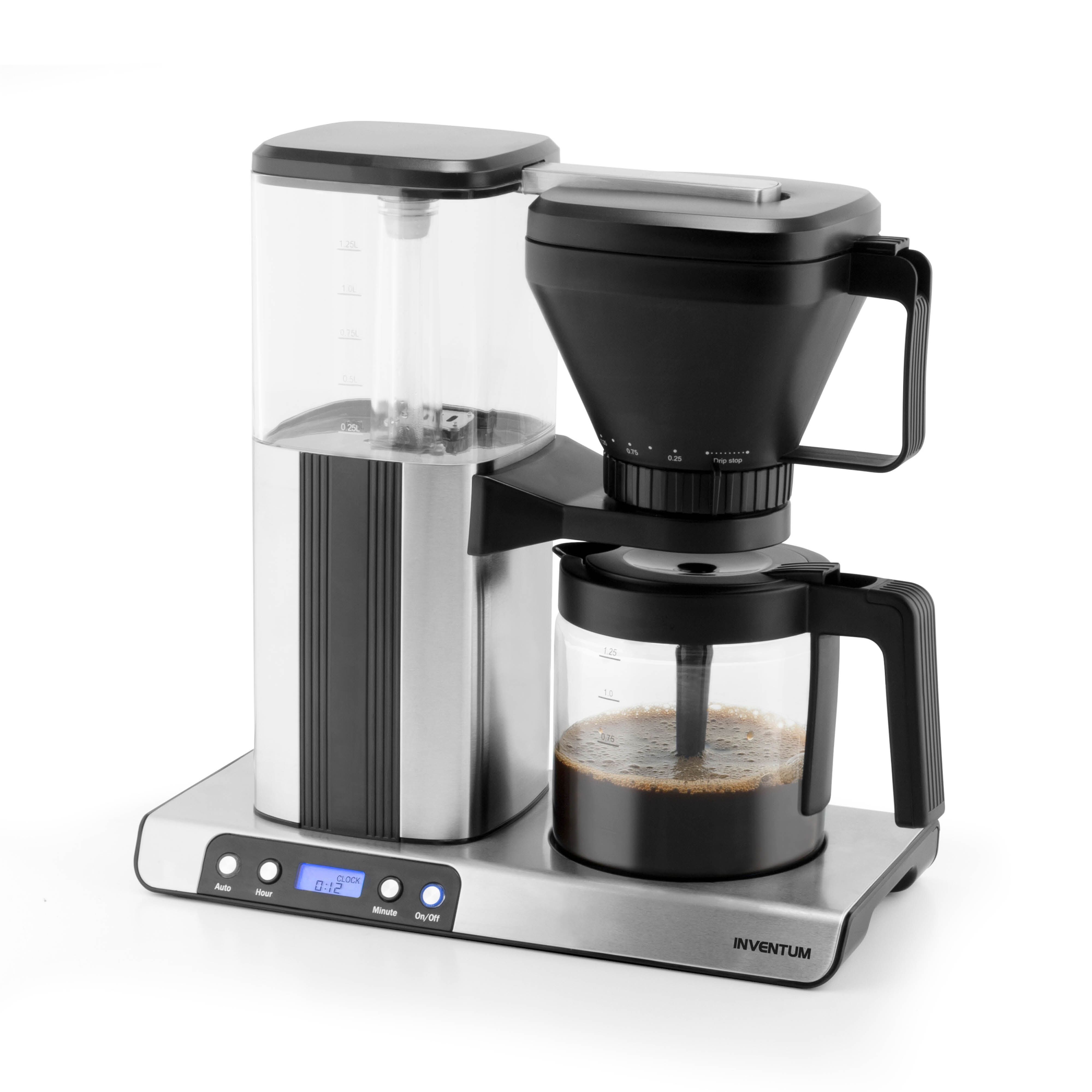 Inventum KZ813D - Filter Coffee Machine - 1.25L - 10 Cups - Black/Stainless Steel