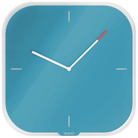 Leitz 90170061 Wandklok - Blauw - Vierkant - 30 cm