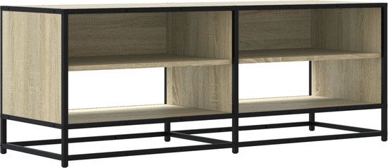 vidaXL Tv-meubel 120,5x40x46cm bewerkt hout metaal sonoma eikenkleurig