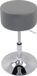 Happiq Tabouret rond - Gris - Similicuir/Métal - Ergonomique - Avec dossier - Réglable - Hauteur d'assise 52-67cm
