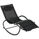Chaise longue à bascule avec têtière utilisation extérieure intérieure noir