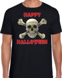 Bellatio Decorations Shoppartners Bv Happy Halloween horror schedel verkleed t-shirt zwart voor heren S